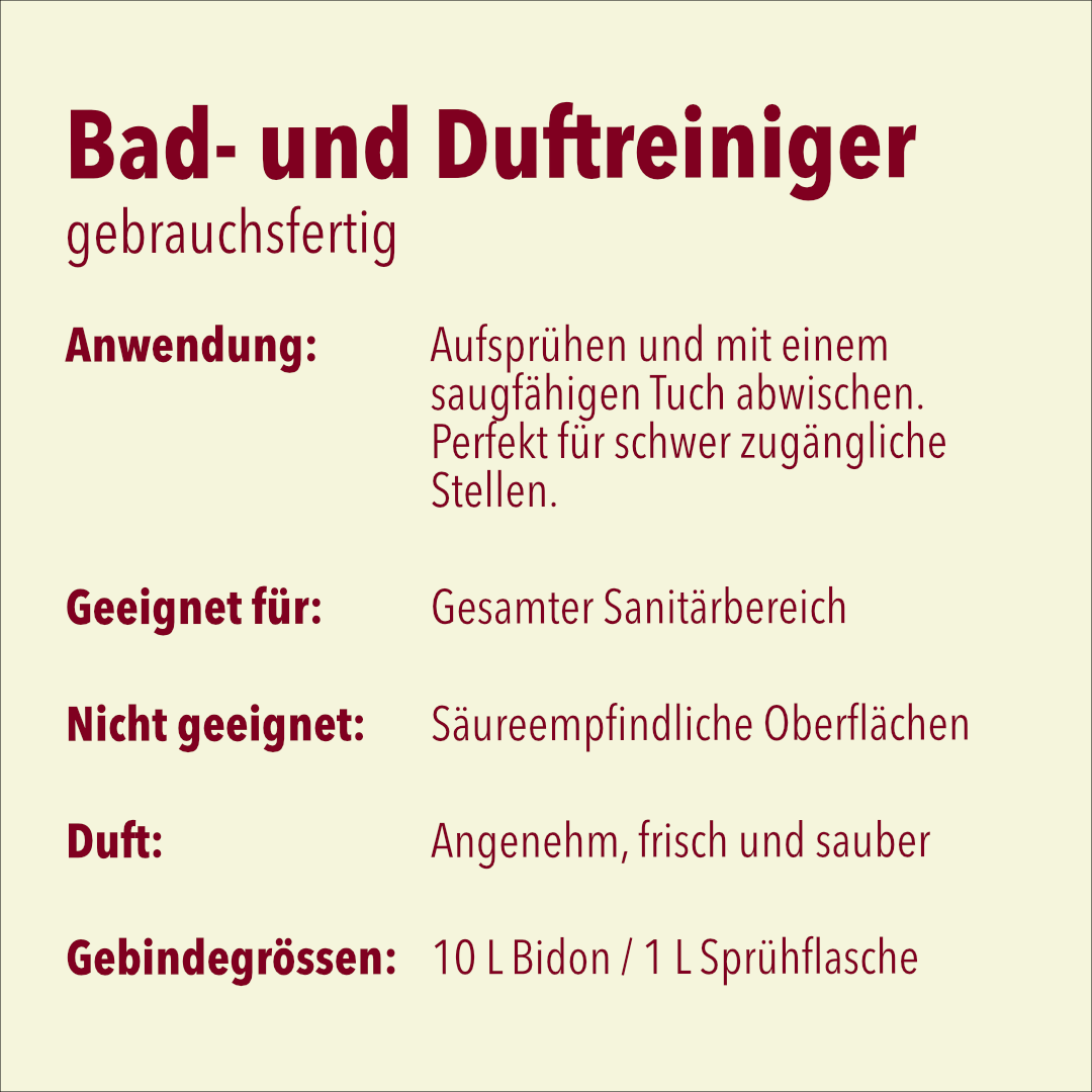 Bad und Duftreiniger, pH-Wert 2, 15 Flaschen x 1 Liter