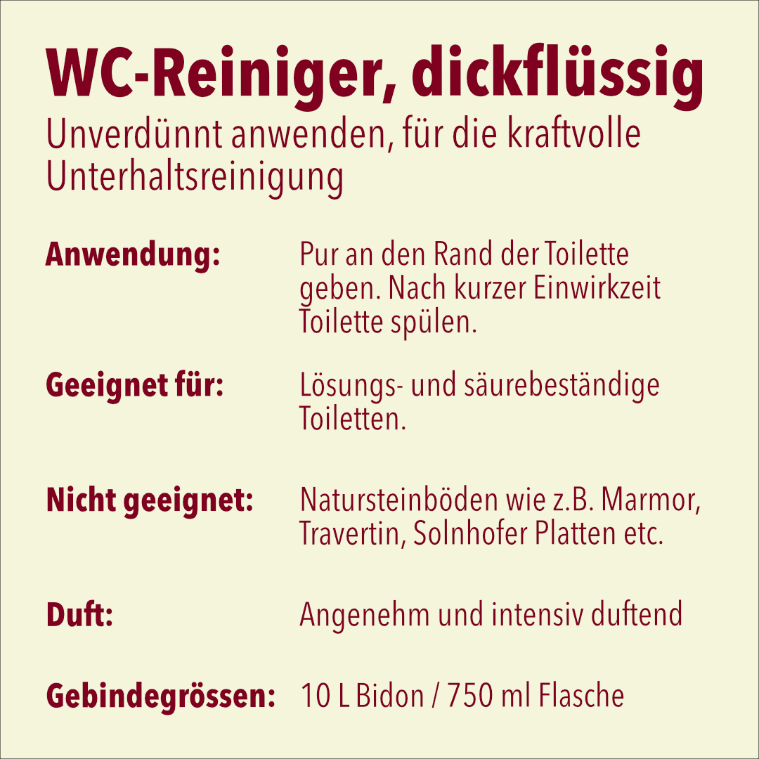 WC-Reiniger, dickflüssig, 12 x 750 ml Flasche, pH-Wert <2