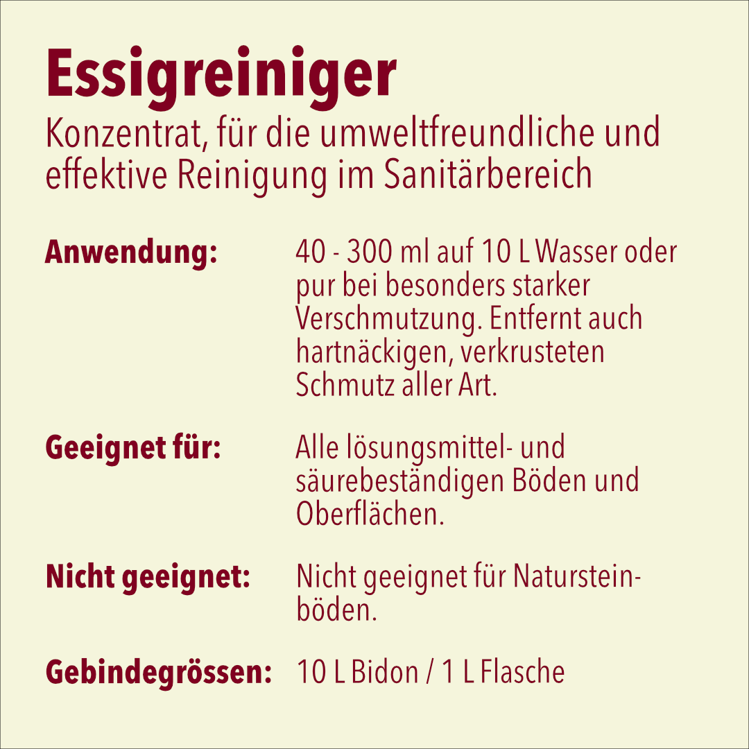 Essigreiniger, grün, pH <3, 12 Flaschen x 1 Liter