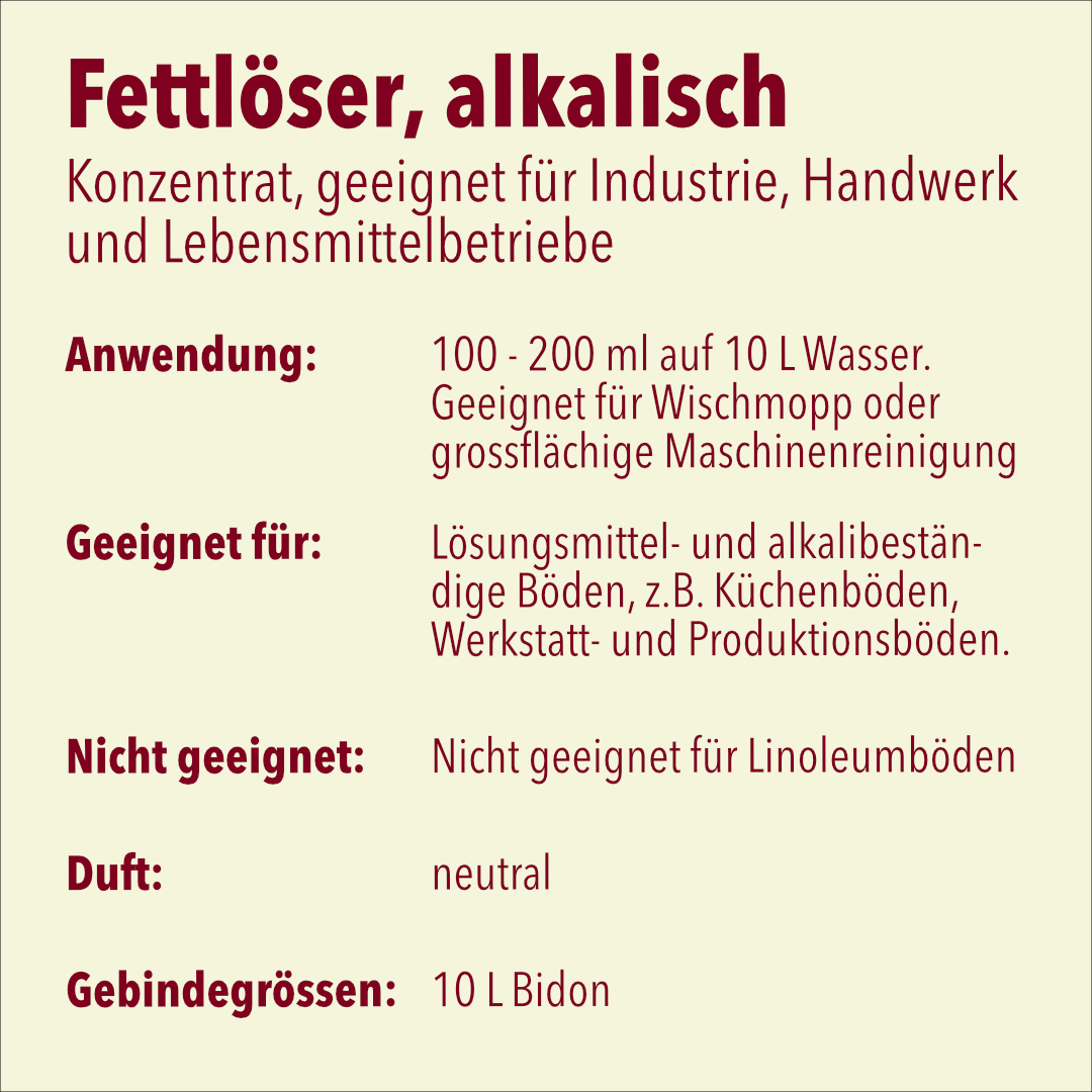 Fettlöser, 10 Liter, pH 13