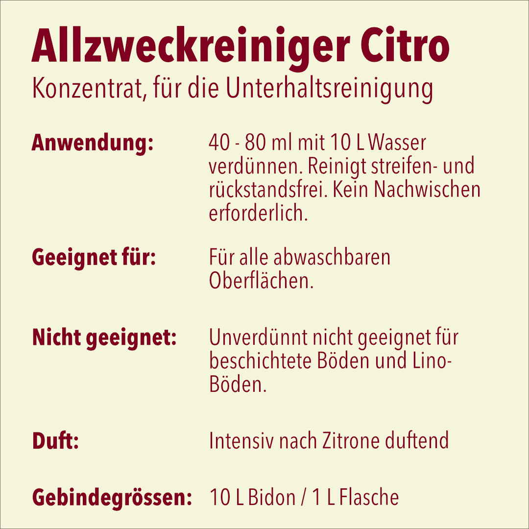 Allzweckreiniger, gelb Citro, ph 10-11, 10 Liter