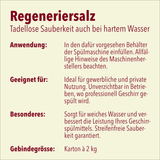 Regeneriersalz für Spülmaschinen, pH-Wert 7, 6 x 2 kg