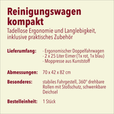 Fahreimer, 2 x 25 Liter Eimer, mit Mopp-Presse