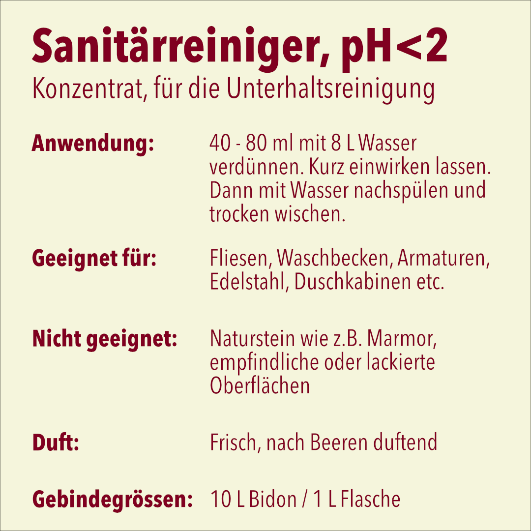 Sanitärreiniger, gegen Kalkverunreinigungen, Konzentrat, PH <2, 12 x 1 Liter