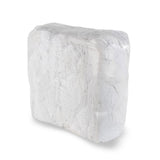 10-kg-Ballen mit weissen Trikot-Putzlappen aus Baumwolle – fusselfrei, saugfähig und ideal für hygienische Reinigungsbereiche.