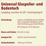 Universal-Glaspolier- und Bodentuch, 50 x 60 cm, 10 x 20 Stück